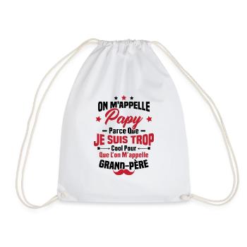 Papy car je suis trop cool / Cadeau grand-père - Sac de sport léger - blanc - Devant