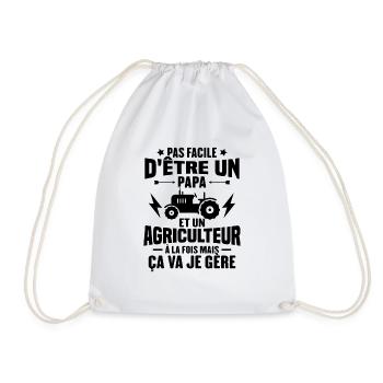 Pas facile d'être un Papa et un Agriculteur - Sac de sport léger - blanc - Devant