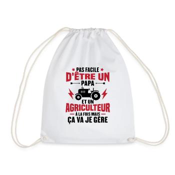 Pas facile d'être un Papa et un Agriculteur - Sac de sport léger - blanc - Devant