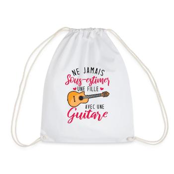 Ne jamais sous estimer une fille avec une guitare - Sac de sport léger - blanc - Devant