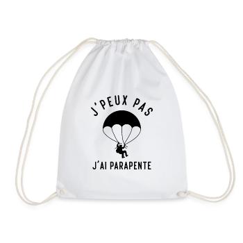 J'peux Pas j'ai Parapente, Cadeau Parapentiste - Sac de sport léger - blanc - Devant
