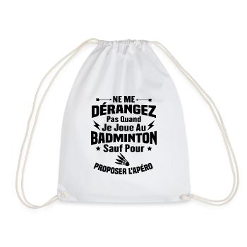 Ne me dérangez pas quand je joue au badminton - Sac de sport léger - blanc - Devant