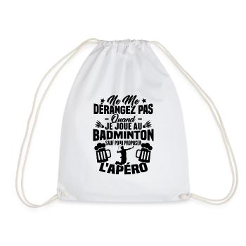 Ne me dérangez pas quand je joue au badminton - Sac de sport léger - blanc - Devant