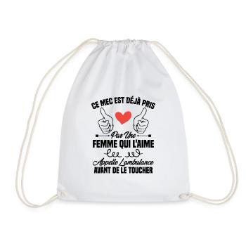 Ce mec est déjà pris par une femme qui l'aime - Sac de sport léger - blanc - Devant