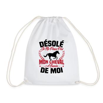 Désolé je ne peux pas mon cheval a besoin de moi - Sac de sport léger - blanc - Devant