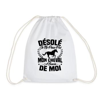 Désolé je ne peux pas mon cheval a besoin de moi - Sac de sport léger - blanc - Devant