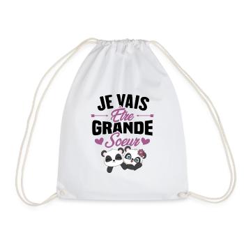 Je vais être grande soeur, future grande soeur - Sac de sport léger - blanc - Devant