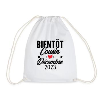 Bientôt Cousin Décembre 2023, Annonce Grossesse - Sac de sport léger - blanc - Devant