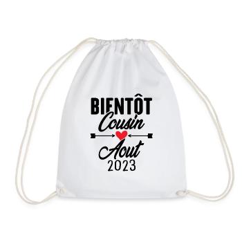 Bientôt Cousin Aout 2023, Annonce Grossesse - Sac de sport léger - blanc - Devant