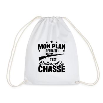 Mon plan retraite c'est d'aller à la chasse - Sac de sport léger - blanc - Devant