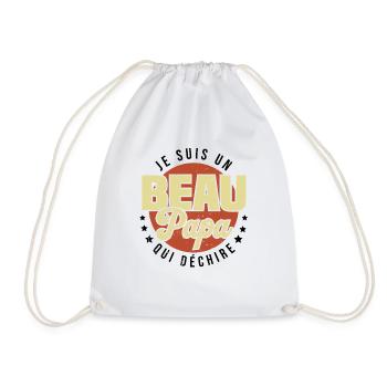 Je suis beau papa qui déchire / Cadeau beau papa - Sac de sport léger - blanc - Devant