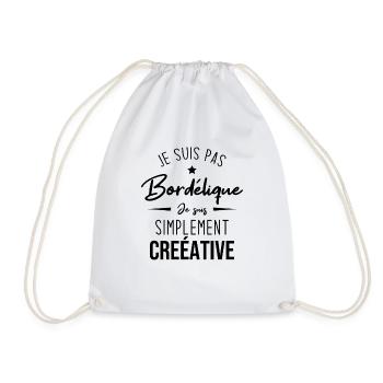 Je suis pas bordélique je suis simplement créative - Sac de sport léger - blanc - Devant