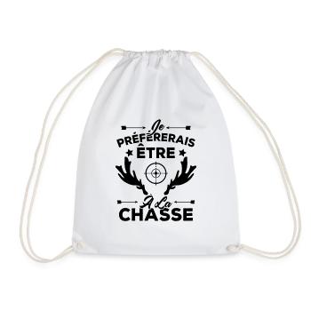 Je préférerais être à la chasse, Cadeau Chasseur - Sac de sport léger - blanc - Devant
