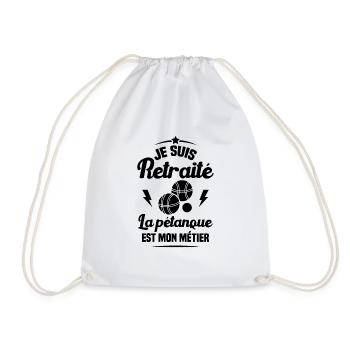 Je suis retraité la pétanque est mon métier Cadeau - Sac de sport léger - blanc - Devant