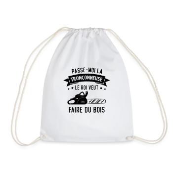 passe moi la Tronçonneuse le roi veut faire du boi - Sac de sport léger - blanc - Devant