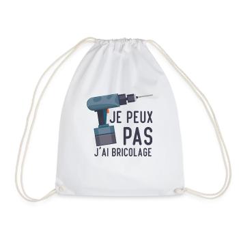 Je peux pas j'ai bricolage Humour cadeau - Sac de sport léger - blanc - Devant