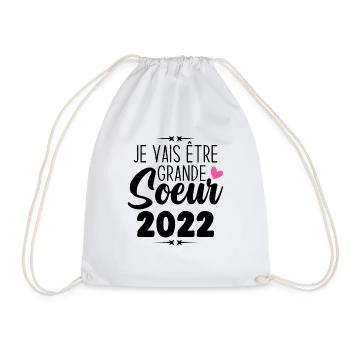 Je Vais Être Grande Sœur 2022, Annonce Grossesse - Sac de sport léger - blanc - Devant