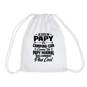 Je suis papy en camping-car comme un papy normal - Sac de sport léger - blanc - Devant