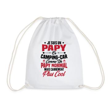 Je suis papy en camping-car comme un papy normal - Sac de sport léger - blanc - Devant
