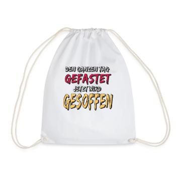DEN GANZEN TAG GEFASTET - Turnbeutel - Weiß - Vorne