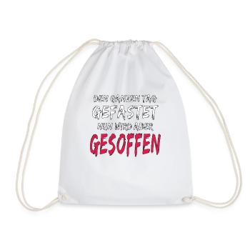 DEN GANZEN TAG GEFASTET - Turnbeutel - Weiß - Vorne