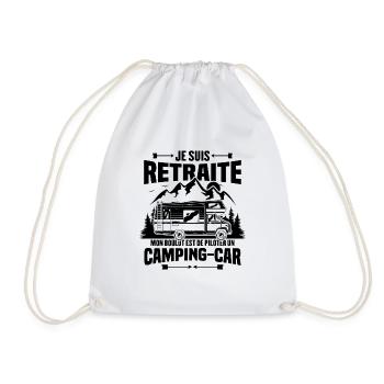 Je suis retraité et piloter un camping-car Cadeau - Sac de sport léger - blanc - Devant