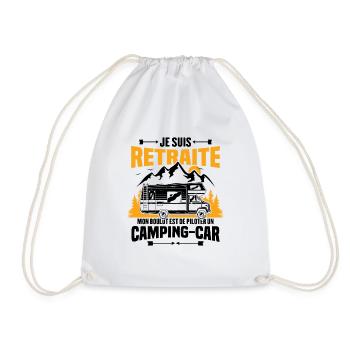 Je suis retraité et piloter un camping-car Cadeau - Sac de sport léger - blanc - Devant