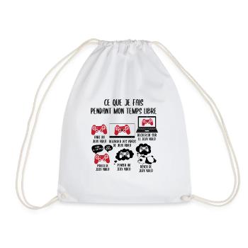 Ce que je fais pendant mon temps libre Jeux video - Sac de sport léger - blanc - Devant