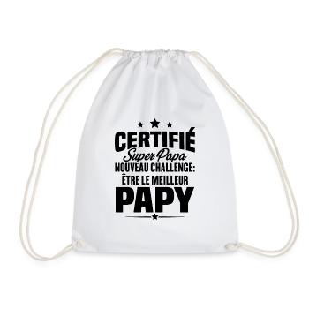 Cadeau nouveau challenge être le meilleur papy - Sac de sport léger - blanc - Devant