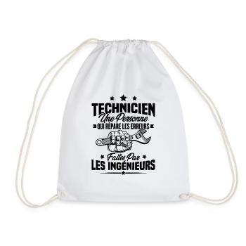 Technicien une personne qui répare les erreurs - Sac de sport léger - blanc - Devant