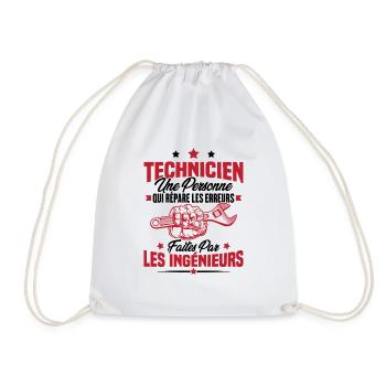 Technicien une personne qui répare les erreurs - Sac de sport léger - blanc - Devant