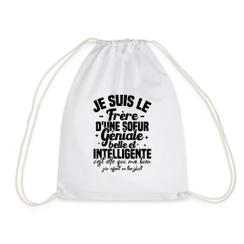 Je suis le frère d'une soeur géniale belle Cadeau - Sac de sport léger - blanc - Devant