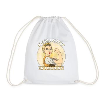 FEMINIST IN TRAINING - Drawstring Bag - white - Front