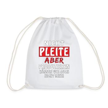 NICHT PLEITE - Turnbeutel - Weiß - Vorne