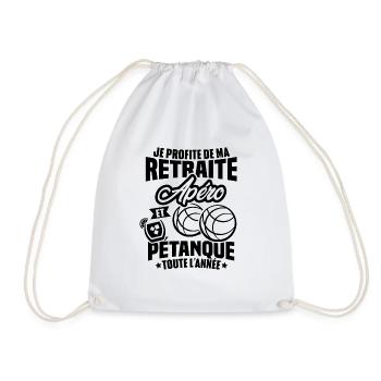 Je profite de ma retraite apéro et pétanque - Sac de sport léger - blanc - Devant
