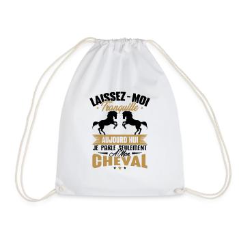 Cadeau aujourd'hui je parle seulement à mon cheval - Sac de sport léger - blanc - Devant