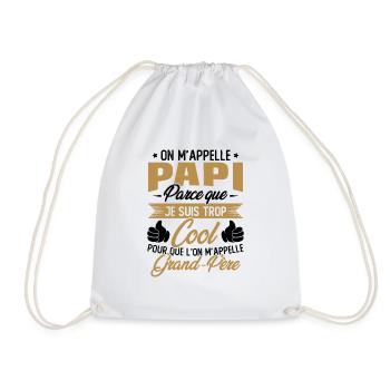 On M'appelle Papi Parce Que Je Suis Trop Cool - Sac de sport léger - blanc - Devant