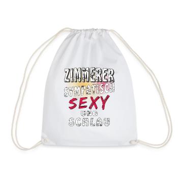 ZIMMERER SYMPATISCH SEXY UND SCHLAU - Turnbeutel - Weiß - Vorne