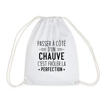 Chauve perfection, Cadeau humour homme chauve - Sac de sport léger - blanc - Devant