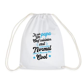 Je suis papa un chef cuisinier humour cadeau - Sac de sport léger - blanc - Devant