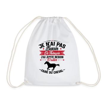 Cadeau cheval - Besoin d'aller faire du cheval - Sac de sport léger - blanc - Devant