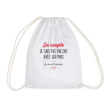 Cadeau en couple je sais pas encore avec qui - Sac de sport léger - blanc - Devant