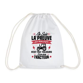 Preuve que mon papa tracteur, Papa agriculteur - Sac de sport léger - blanc - Devant