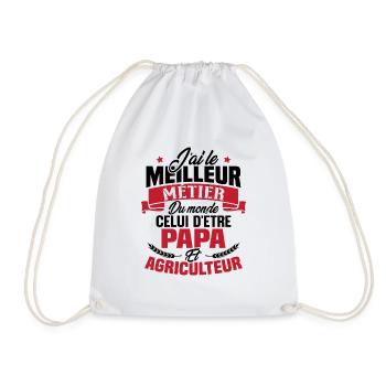 Papa et Agriculteur - Cadeau papa agriculteur - Sac de sport léger - blanc - Devant