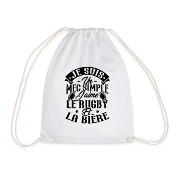 Je suis un Mec simple j'aime rugby et la bière - Sac de sport léger - blanc - Devant