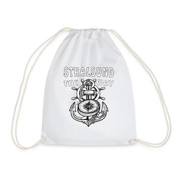 STRALSUND ANCHOR COMPASS - Drawstring Bag - white - Front