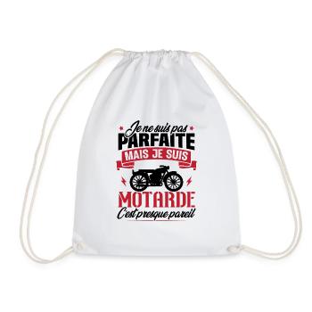 Je ne suis pas parfaite mais je suis motarde - Sac de sport léger - blanc - Devant
