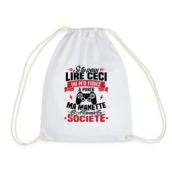 J’ai été obligé de poser ma manette de jeu - Sac de sport léger - blanc - Devant