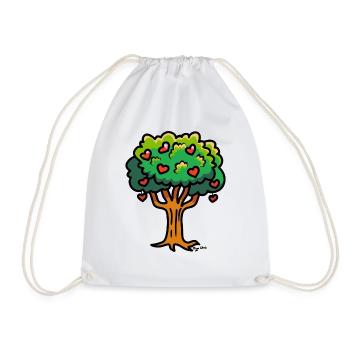 Tree hearts colors - Drawstring Bag - white - Front