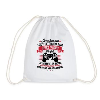 Je ne joue pas tout le temps aux jeux vidéos - Sac de sport léger - blanc - Devant